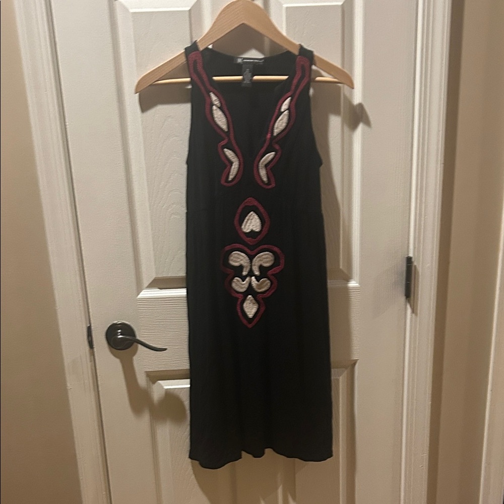 INC International Concepts Black Dress with Red and White Accents